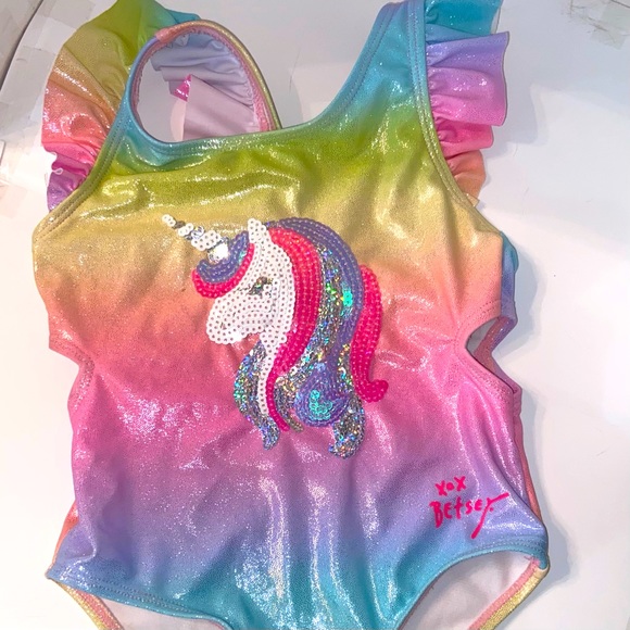 Betsey Johnson Girls One Piece Bathing Suit - Picture 1 of 4